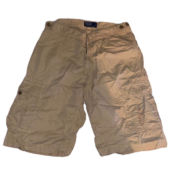VTG Polo Ralph‎ Lauren Cargo Shorts Mens Snap Pocket Adjustable Waist Size 32 - Picture 1 of 10